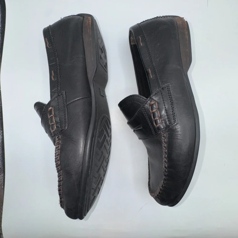Frye Mens 10 Lewis Loafer Black‎ Oiled Leather Slip-On Driving Shoes 3480267-BLK